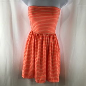 Ocean Drive S sleeveless dress. Orange and beige.